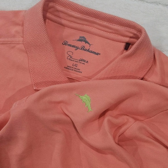 Tommy Bahama Other - Tommy Bahama Polo Shirt Men's Salmon Coral Colored Cotton Blend Polo Size L